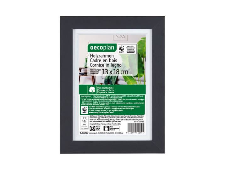 Oecoplan Bilderrahmen 13 x 18 cm Schwarz Holz