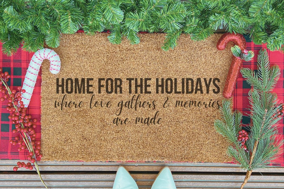 Stijlvolle Ingangsmat Home For The Holidays - 60 x 40 cm