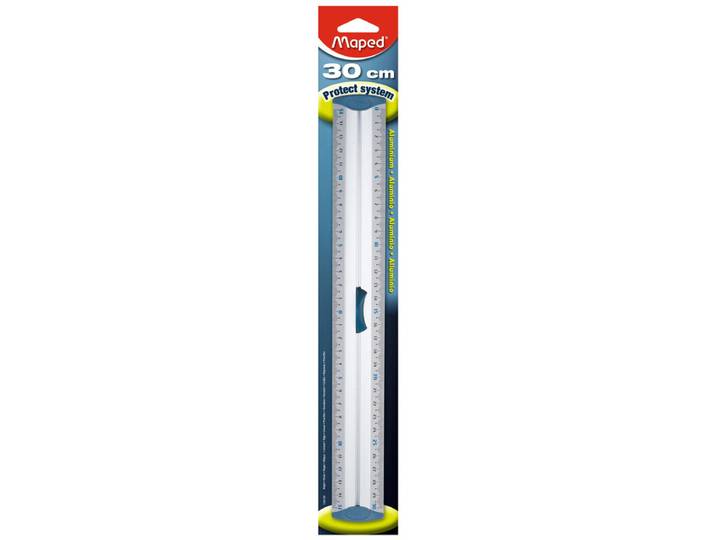 Maped Règle triple décimètre en aluminium 30 cm argent