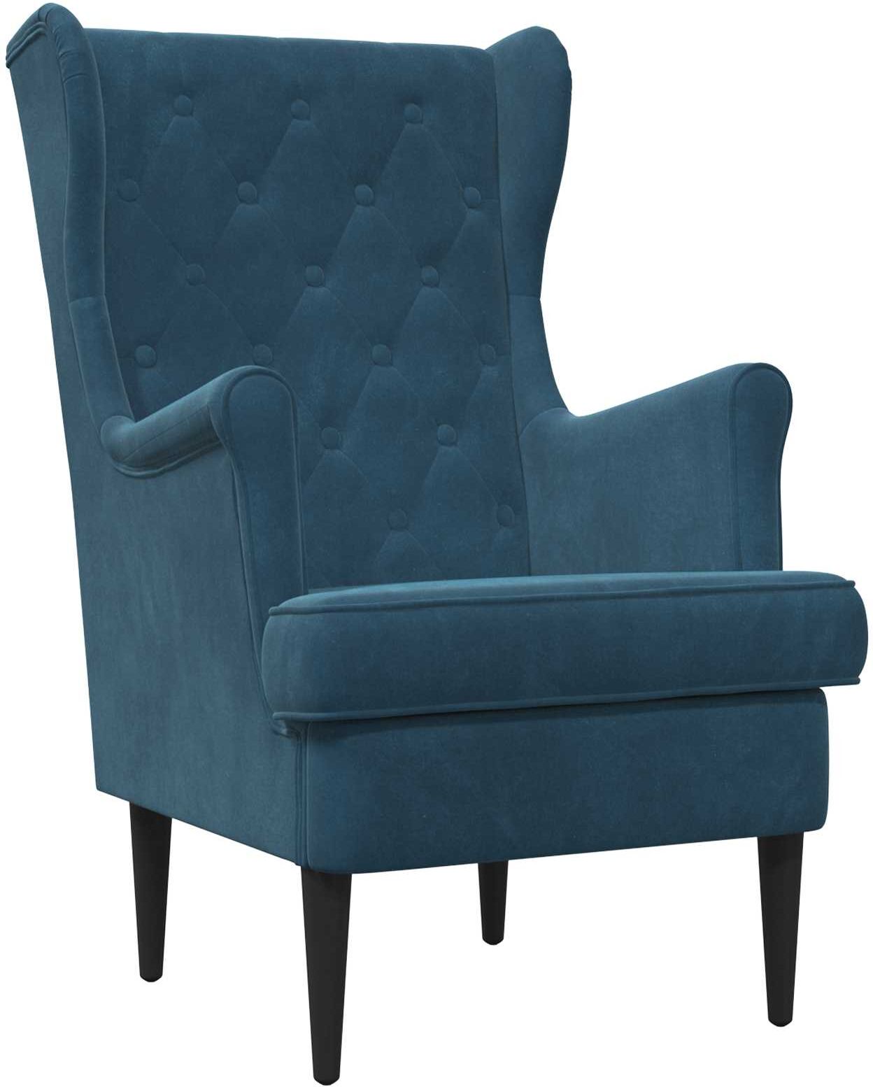 vidaXL Fauteuil Bleu Velours