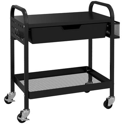HOMCOM - Rollwagen - 61L x 32,6B x 58,5H cm - schwarz