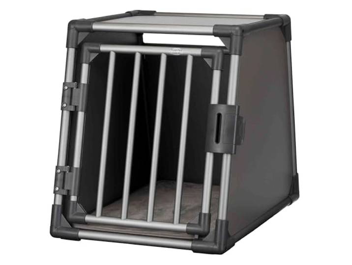 TRIXIE Hunde-Transportbox Aluminium S, robust – 48 x 56 x 61 cm, Graphit
