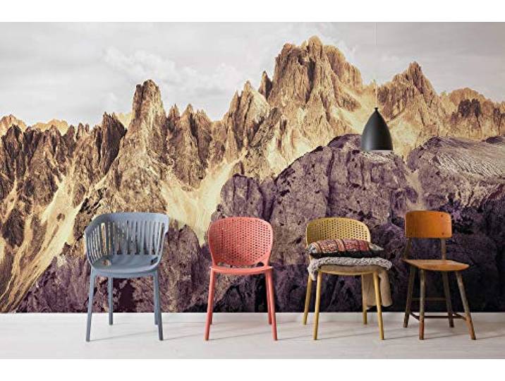 Komar Vlies Fototapete PEAKS COLOR, 400 x 250 cm (Breite x Höhe), Tapete, Schlafzimmer, Wohnzimmer, Flur, Design, Dekoration, Wanddeko