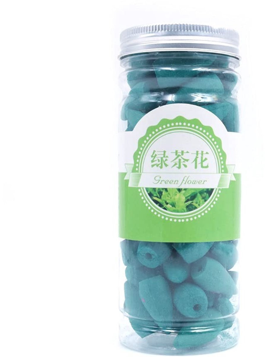 Dailygoods Wierookkegels Groene Thee 60 stuks Wit