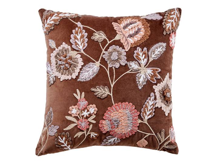 Coussin Fleurs Marron/Marron 50 x 4 x 50cm Coton