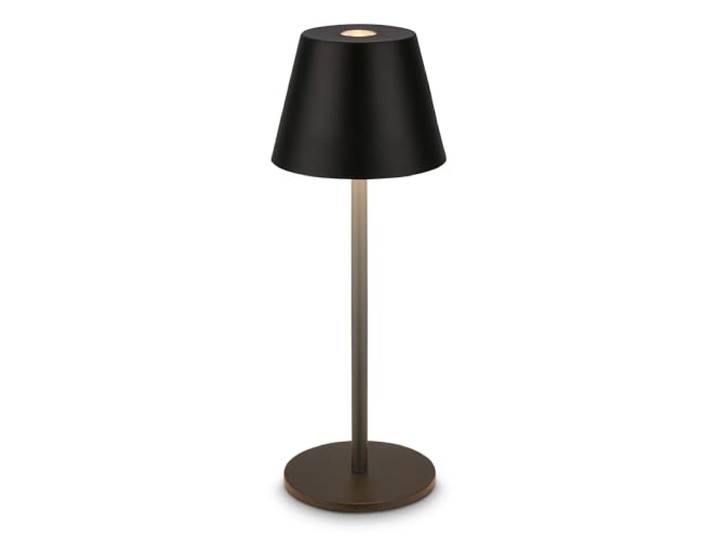 BRILONER - LED Tischlampe kabellos IP44 mit Touch, dimmbar, Akku tauschbar, Nachttischlampe, Leselampe, LED Lampe, Campinglampe, Tischleuchte, Akkulampe, Outdoor Lampe, 6x16 cm, Schwarz