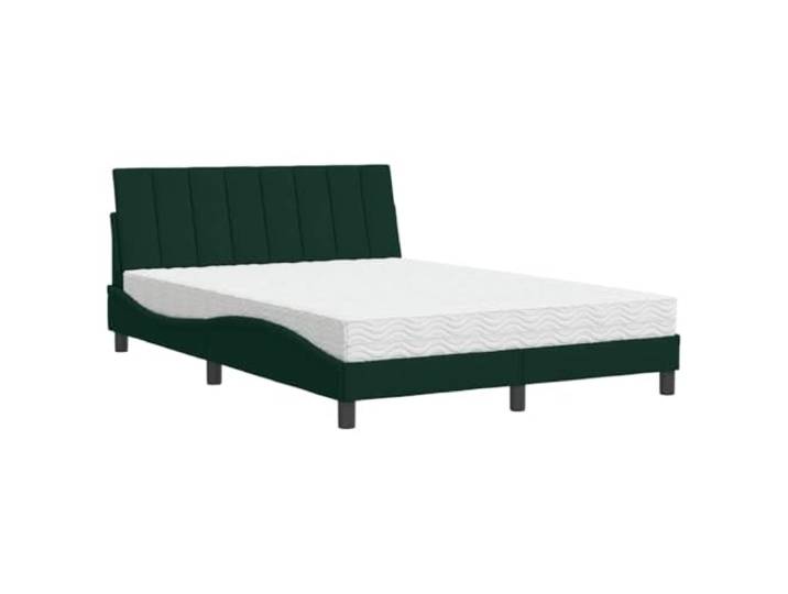 PUGYNBK Bett mit Matratze aus Samt, Dunkelgrün, 120 x 200 cm Kopfteil inklusive, Lattenrost, 22D-Schaumstoff, Härte H2 und H3, weich und elegant