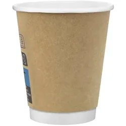 MONOUSO - Kaffeebecher aus Doppelwandig Glatt Kraft 8Oz/240ml Ø8,0cm (500 Stück)