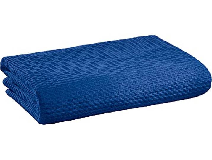 Erwin Müller Sommerdecke, Baumwolldecke blau Größe 220x240 cm - luftig-leicht, weiche Qualität, sehr angenehm - 100% Baumwolle
