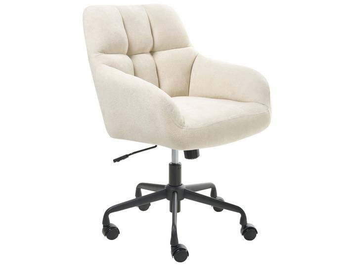 SCHREIBTISCHSTUHL Samtstoff Hellbeige Palmdale