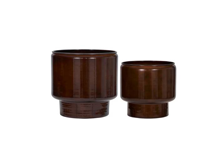 House Doctor - Pile Blumentopf, braun (2er-Set)