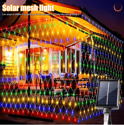 Inspire Essentials LumiWeave Solar Net Lights For Garden And Patio Decor b 3x2m