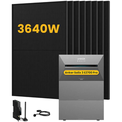 Anker SOLIX Solarbank 3 E2700 Pro Solaranlage, mit 8 x 455W Bifazialen Solarmodulen, by Powerness - 8.1kWh / 1 x Smart Meter / Standardversand