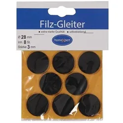 Filzgleiter 28mm Filz braun selbstkl.8 St./SB-Karte