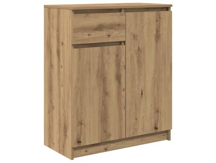 Fisinber Sideboard Artisan-Eiche 71x35x84cm Holzwerkstoff Kommode Flexibler Beistellschrank in Artisan-Eiche Optik mit Schublade und Regalen für Flur, Wohnzimmer und Essbereich.