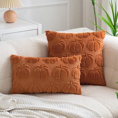 HomeDecorAndMore LLC Embroidered Plush Pillowcase, Cojines Simple Throw, Headboard Pillow, Cushion Covers, Halloween Party Supplies brown 2