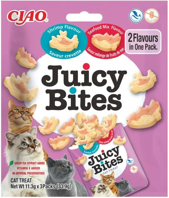 Churu Cat Juicy Bites Receta de Gamba y Marisco 6 uds x 3 uds