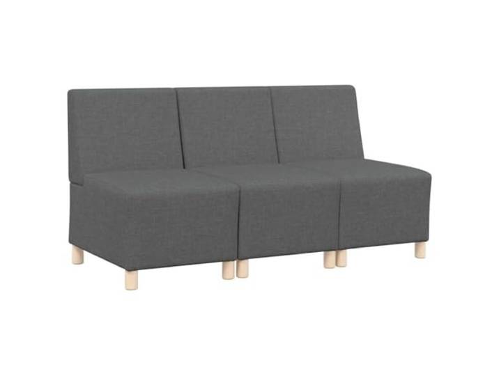 Todiikf Modulares Armfreies Sofa 3er Set Dunkelgrau Stoff Polstersessel Flexibles 3-teiliges Modulsofa ohne Armlehnen für Wohnzimmer und Gästezimmer mit atmungsaktivem Stoffbezug.