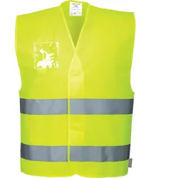 Warnweste mit Ausweisfach "DUAL" Kl. 2 - XXL/3XL - gelb