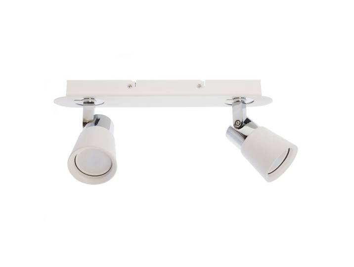 Rampe de plafond avec 2 lumières orientables en aluminium blanc