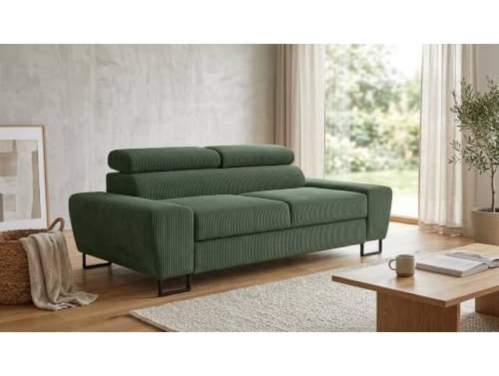Family Meble Sofa Savio Apollo, 2-Sitzer – Dunkelgrün – 140