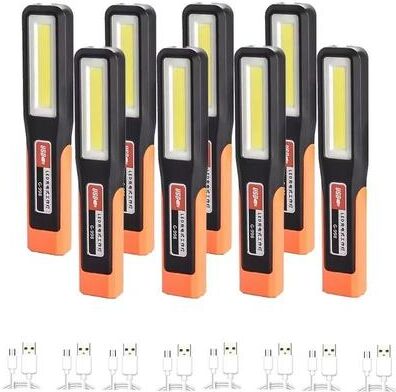 Inspired Finds Bright COB LED Work Light USB Rechargeable Magnetic Torch For Car, Mechanic, And Emergency Use 8pcs