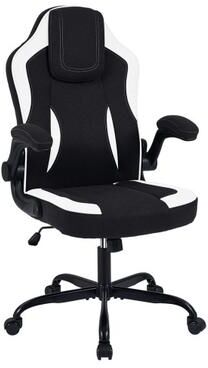 Costway Ergonomic Computer Office Chair with 90° Flip-up Armrests-Black