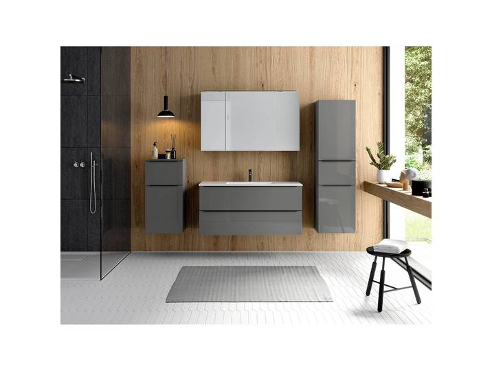 Spiegelschrank MYBA II 120cm Grau/Hochglanz Grau