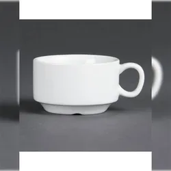 Olympia Whiteware stapelbare Espressotasse 9cl -  12 Stück