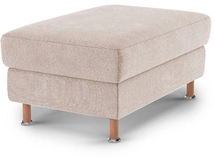 Polsterhocker OTTO HOME Calypso , beige (nature), B:100cm H:48cm T:65cm, 100%Polyester, Hocker, Polsterhocker, Holzfuesse mit Metallteller