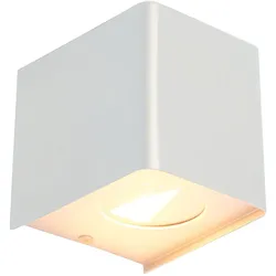 Außenleuchte Fassadenlampe Wandlampe weiß Balkonleuchte Wandleuchte, LED 2x 2 Watt 200Lm warmweiß, LxBxH 10x10x11,5 cm