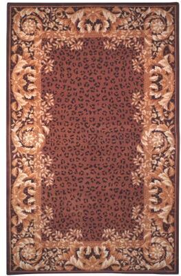 SAFAVIEH Handmade Leopard Scrolls Red New Zealand Wool Rug