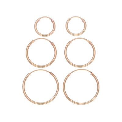 Creolen-Set FIRETTI "Multipack Schmuck Geschenk Silber 925 Ohrschmuck Creolenset", rosa (roségoldfarben), Ohrringe, Damen, Silber 925 (Sterlingsilber)