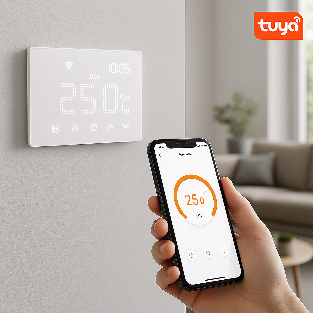 Ettroit Cronotermostato Touchscreen Smart Wi-Fi Tuya Da Incasso 230v Scatola 503 Bianco – Sku Etwf4301