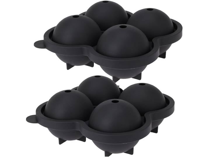 2er-Set Flexible Eiswürfelform für 4 Eiskugeln, ca. Ø 6 cm je Eisball