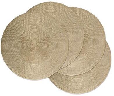 DII Design Imports Round Metallic Polypropolene Kitchen Placemat Set of 6)