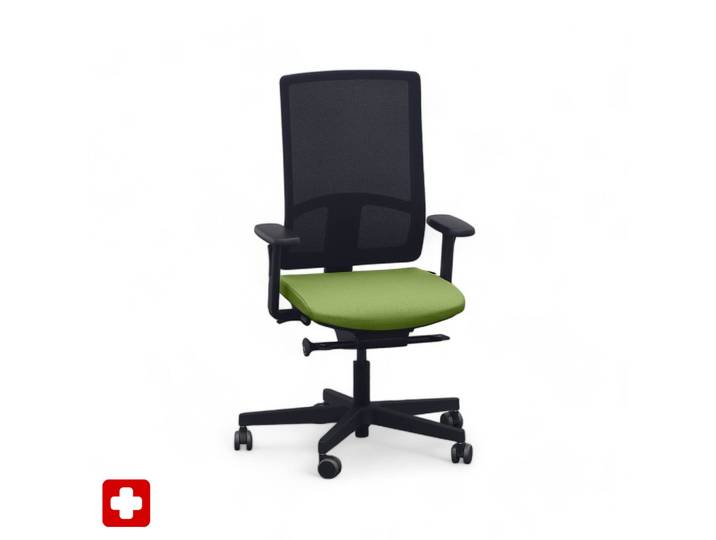 Bürostuhl SitagPoint Tec 2 Mesh swissmade mit 2D Armlehnen, Grün, Neu, Ergonomischer Stuhl - ideal für flexibles Arbeiten