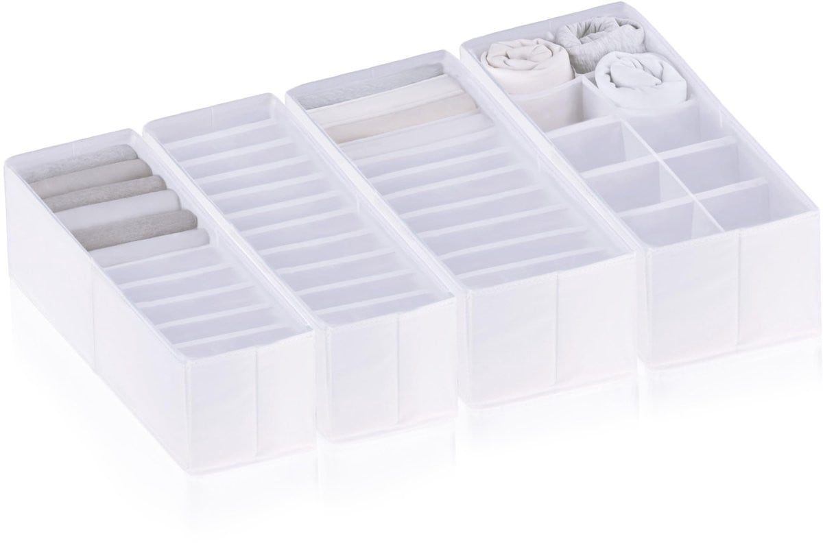 Ibenzoa Praktische set textiel opbergvakken voor kleding en accessoires