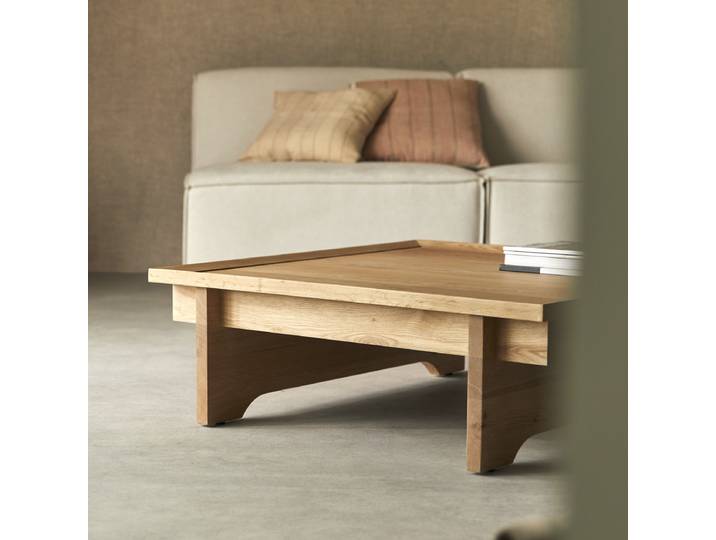 Quadratischer Couchtisch aus massiver Eiche Miu - Natur