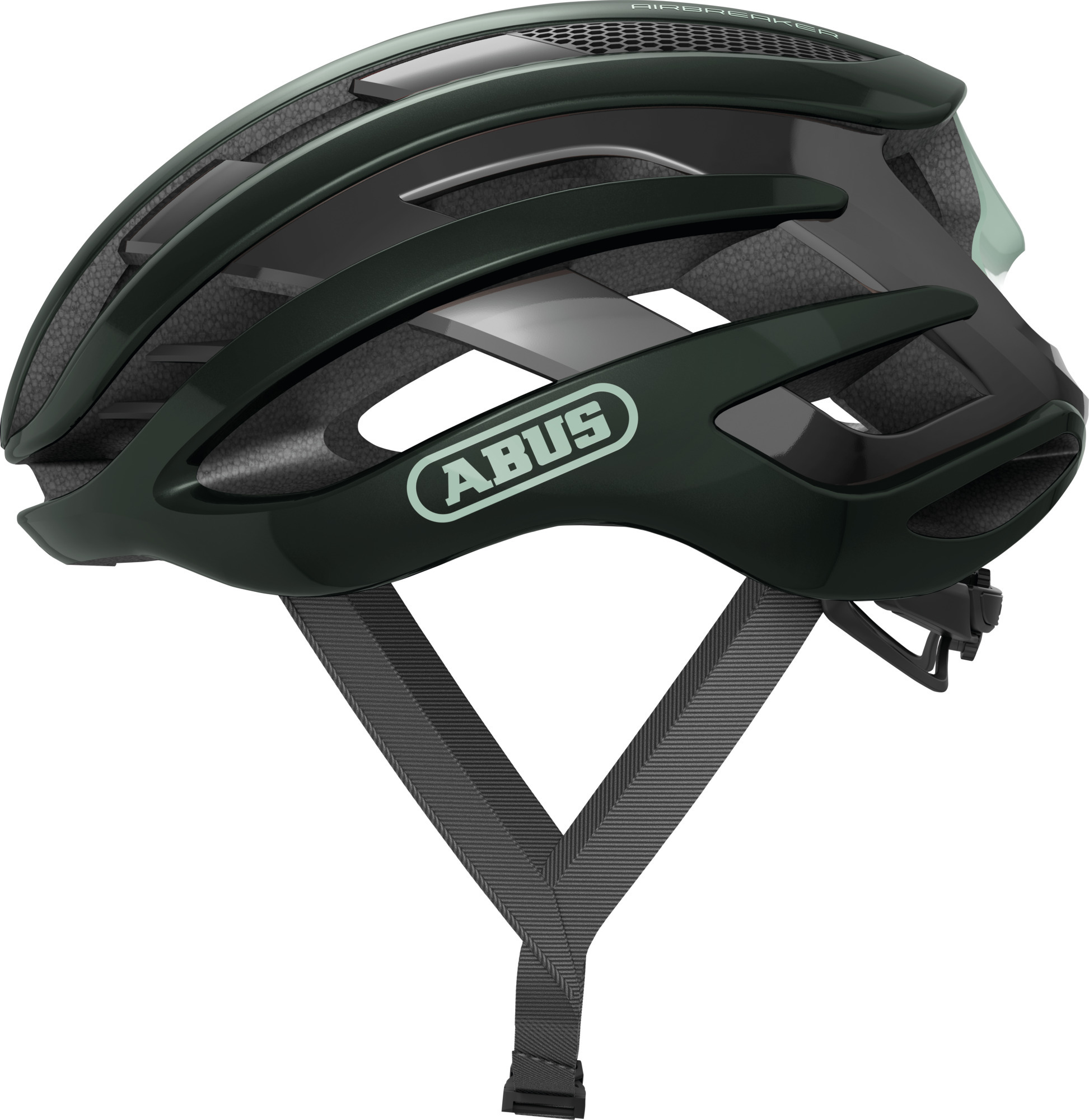 ABUS Rennradhelm AirBreaker - High-End Fahrradhelm für den professionellen Radsport - für Jugendliche und Erwachsene - Helm für Damen und Herren - Grün, Größe M (52-58 cm)