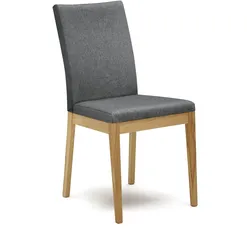 POLSTERSTUHL (2er-Set) Damita Massivholz 45 x 45 x 94 Kernbuche/Grau