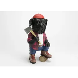 Holzfällerhund aus Québec - Mehrfarbig Amadeus Harz 15.5x20 cm