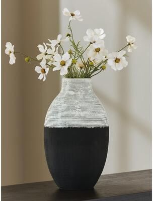 Signature Design by Ashley Girtha Antique Black / White Vase