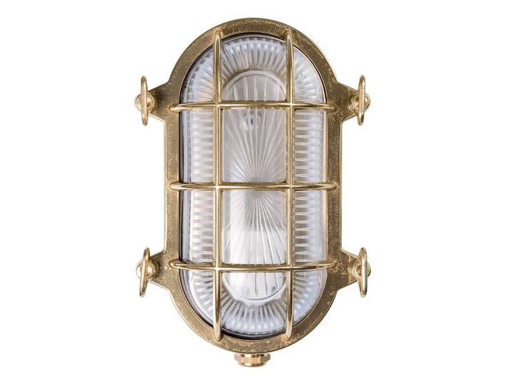 Moretti Luce Aussenwandleuchte Tortuga, dimmbar, messing / gold, Messing, Maritim