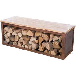 Tchibo - Bank inkl. Holzlager »Tyr« - 117x42x42cm - braun -