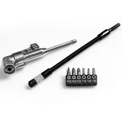 KRAFT WERKZEUGE Winkelschraubvorsatz und flexibler Bit-Halter - 8tlg.