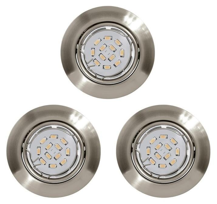 Eglo Peneto Round inbouwspot, ronde vorm, nikkel mat, set van 3, diameter 8,7 cm