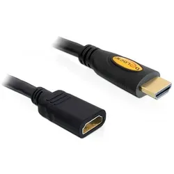Delock Verlängerungskabel High Speed HDMI mit Ethernet, 1m,  (83079) (1 m), Videokabel, Schwarz
