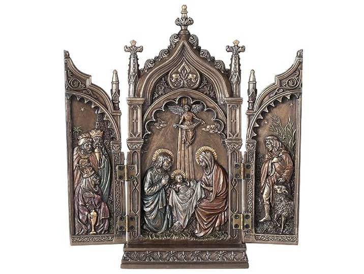 Geboorte In Kathedraal Drieluik Standbeeld Sculptuur