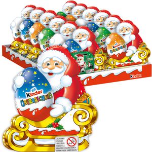 Kinder Weihnachtsmann mit Überraschungsei, Höhe 12 cm , Vollmilchschokolade mit Milchcreme, je 75 g, 12 Stück